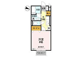 ベルセレーノ 1Kの間取図画像