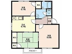 ラポーネEY 3DKの間取図画像