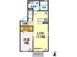 サンリジェール春日新田 1LDKの間取図画像