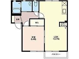 サンハイムヤマト1 1LDKの間取図画像