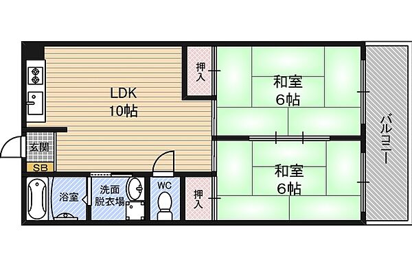 ビラ新大阪松野 ｜大阪府大阪市淀川区西中島４丁目(賃貸マンション2LDK・5階・51.00㎡)の写真 その2