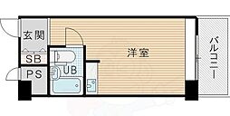 ライオンズマンション新大阪第5 2階ワンルームの間取り