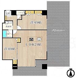 ザグランドビューOSAKA 2LDKの間取図画像