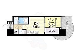 セレニテ新大阪プリエ 7階1DKの間取り