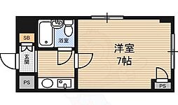 ミフネセントラルベア新大阪 1Kの間取図画像