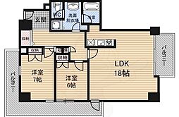 ザグランドビューOSAKA 2LDKの間取図画像