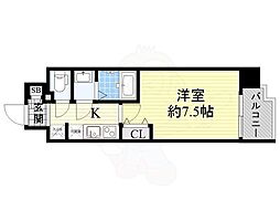エスリード新大阪コンフォート2番館 1Kの間取図画像