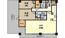 ザグランドビューOSAKA 2LDKの間取図画像