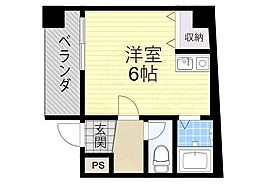 中市マンション ワンルームの間取図画像