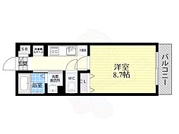 メゾンドシャンテール 1Kの間取図画像