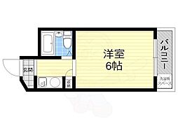 パシフィック北野 1Kの間取図画像