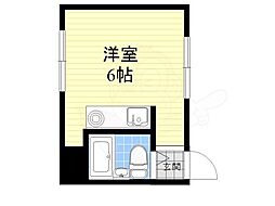新大阪サンマンション2号館 ワンルームの間取図画像