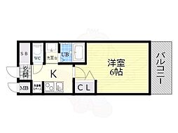 ララプレイス新大阪シエスタ 1Kの間取図画像