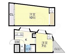 エクト2 2Kの間取図画像