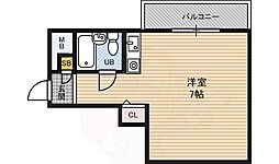 ネオハイツ第3新大阪 ワンルームの間取図画像