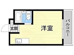 プレアール上新庄3 ワンルームの間取図画像