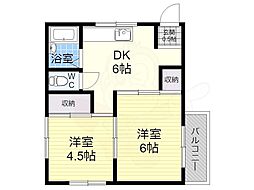 メゾン菊水 2DKの間取図画像