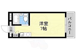 シャトー相川 ワンルームの間取図画像