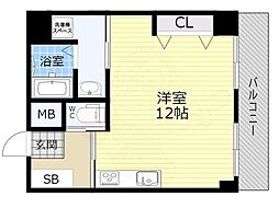 グランメール新大阪 ワンルームの間取図画像