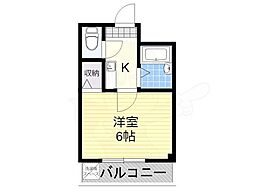 ラルク～アン～シェル 1Kの間取図画像