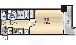 Sレジデンス新大阪ウエスト 1Kの間取図画像
