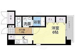 スプランディッド2 1Kの間取図画像
