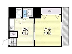 大京ビルマンション新大阪 1LDKの間取図画像