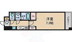 セレッソコートリバーサイドOSAKA 1Kの間取図画像