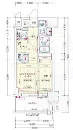 プレサンス新大阪ジェイズ 1LDKの間取図画像