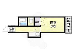 ディザイア新大阪 1Kの間取図画像