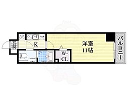 アクアスイート新大阪 1Kの間取図画像