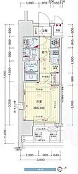 プレサンス新大阪ザ・シティ 1Kの間取図画像