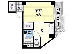 プランドールサカエ 1Kの間取図画像