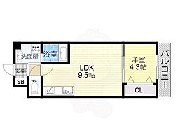 F-OHHARA 1LDKの間取図画像