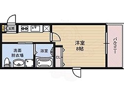 パークヒルズ新大阪will 1Kの間取図画像