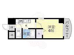 ノルデンハイム東三国3-B 1Kの間取図画像