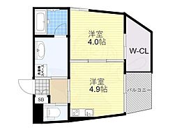 LuXe新大阪 1DKの間取図画像