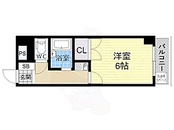 ワイズフィールド 1Kの間取図画像