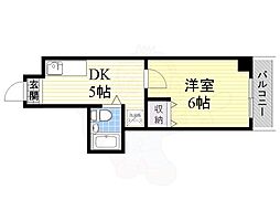 センチュリー新大阪 1DKの間取図画像