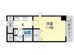 ルミエール新大阪 1Kの間取図画像