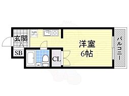 マンションパインハウス ワンルームの間取図画像