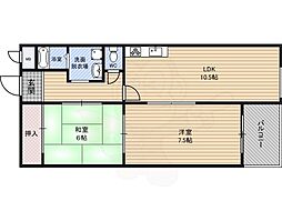 アイバレー新大阪 2LDKの間取図画像