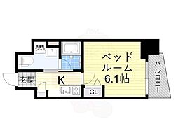 ライブカーサ上新庄 1Kの間取図画像