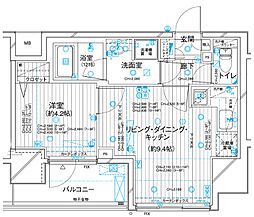 シティインデックス西日暮里 1LDKの間取図画像