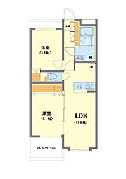 レジェンド杉並ガーデン 2LDKの間取図画像