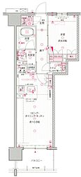 サンクレイドル向ヶ丘遊園 1LDKの間取図画像