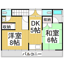 平栗マンション 3階2DKの間取り