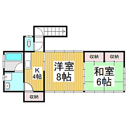 牧島長屋 2Kの間取り