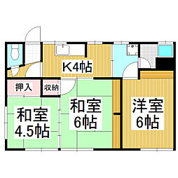 大盛アパート 1階3Kの間取り