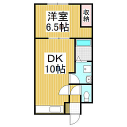 コーポ熊谷Ａ 2階1LDKの間取り